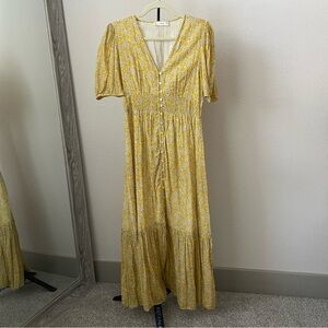 Mango Yellow Floral Maxi Dress